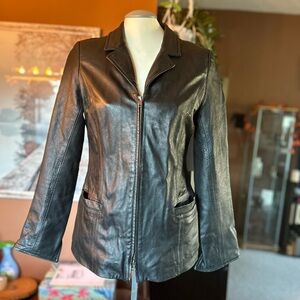 Genuine black leather jacket